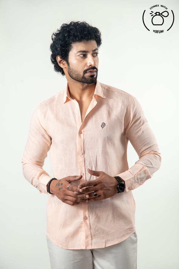 100 % Linen Light Pink Shirt