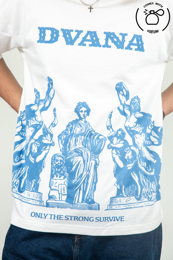 Unisex white greek inspired printed tee