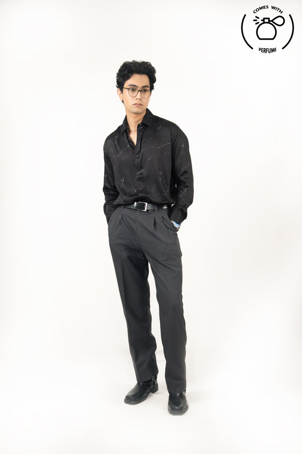 Black abstract printed shirt