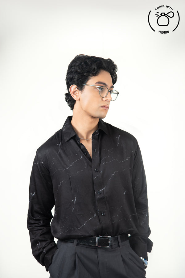 Black abstract printed shirt