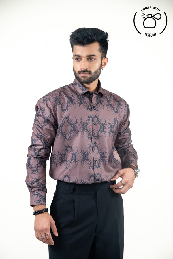Brown Printed Shirt