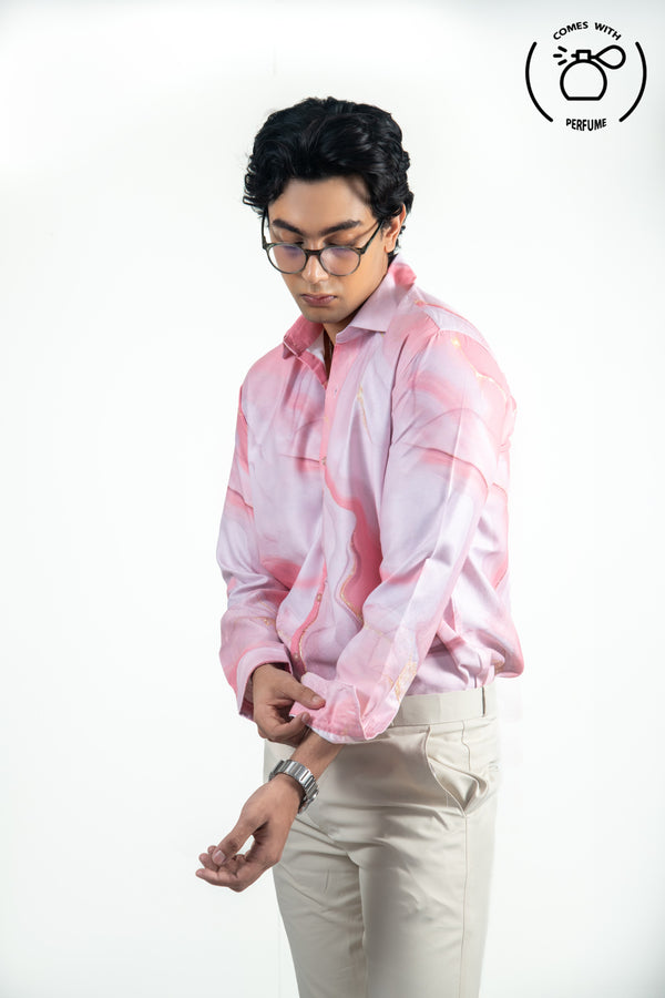 Pink abstract Printed Shirt