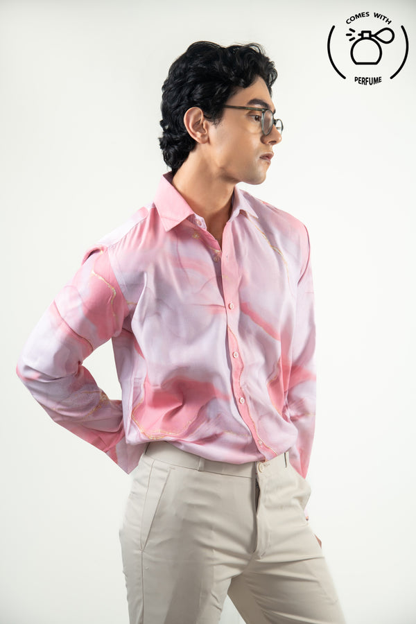 Pink abstract Printed Shirt