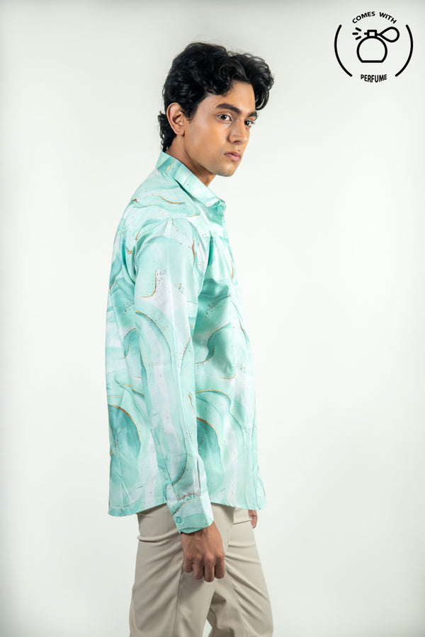 Light Green Printed Shirt