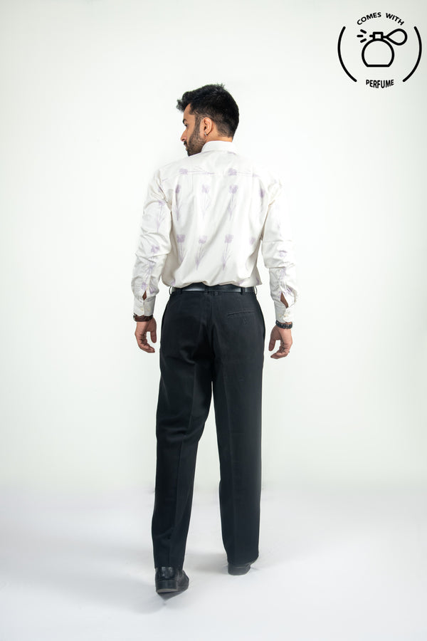 White floral inspired printed shirt