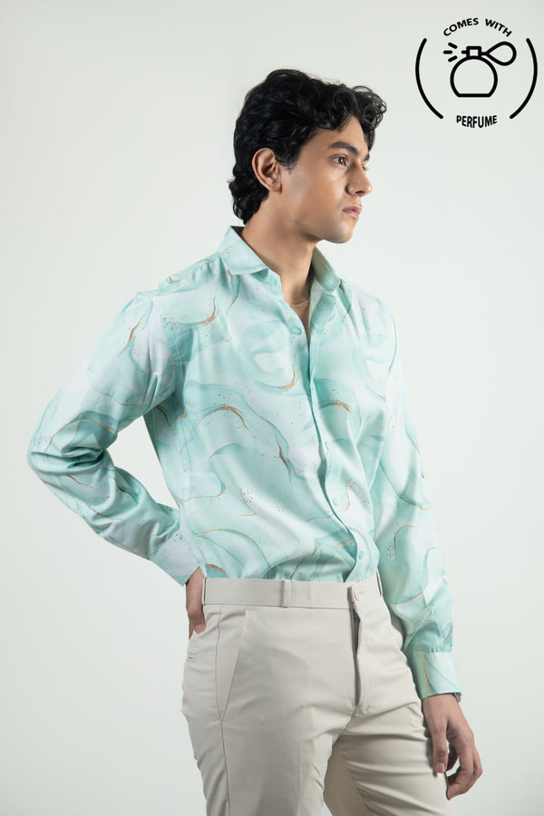 Light Green Printed Shirt