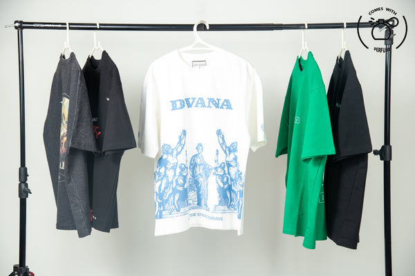 Unisex white greek inspired printed tee