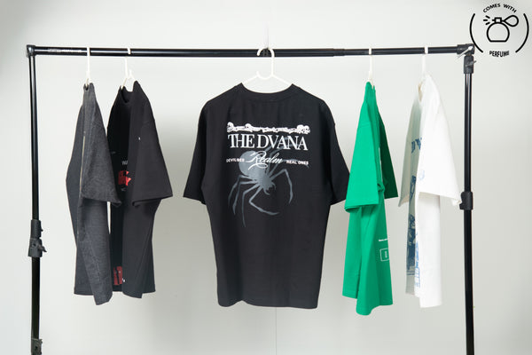 Unisex black spider printed tee