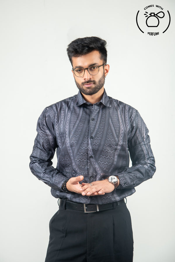 Grey abstract printed shirt