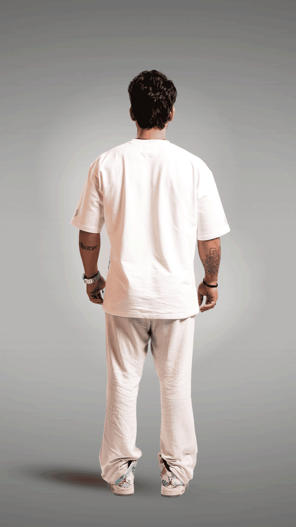 Unisex white greek inspired printed tee