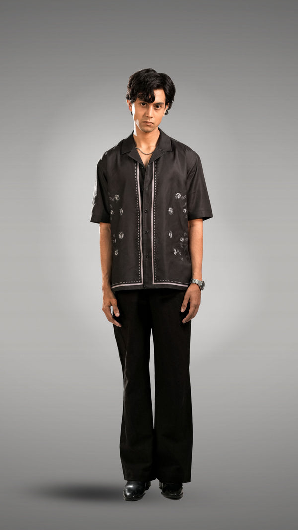 Black rose cuban shirt