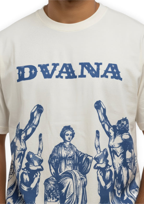 Unisex white greek inspired printed tee