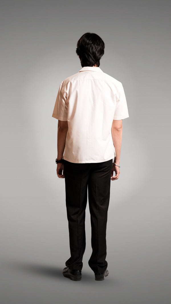White vintage style cuban shirt