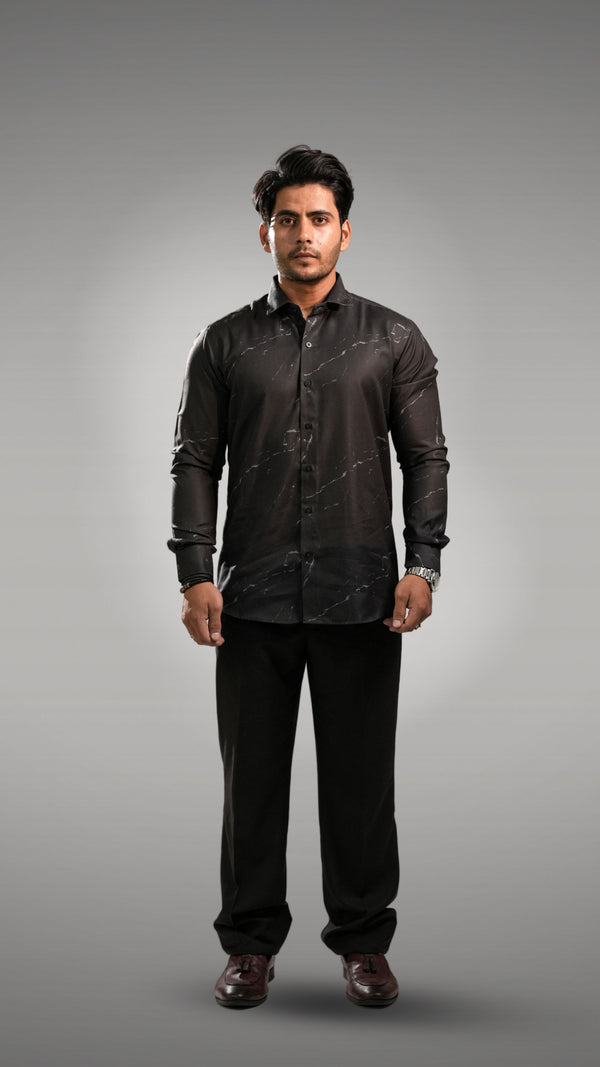 Black abstract printed shirt