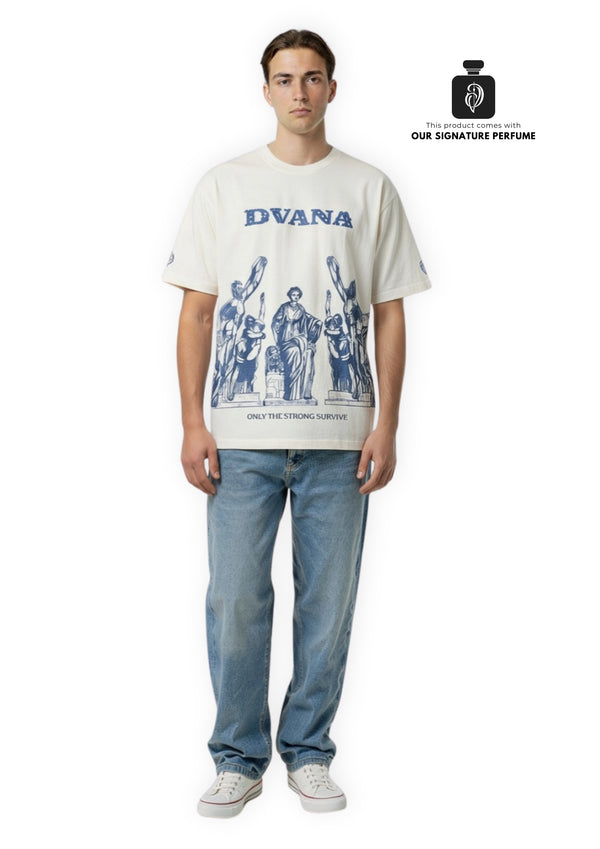 Unisex white greek inspired printed tee