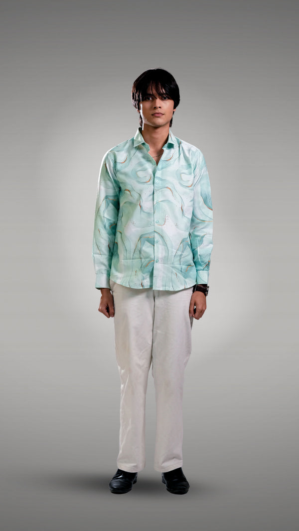 Light Green Printed Shirt