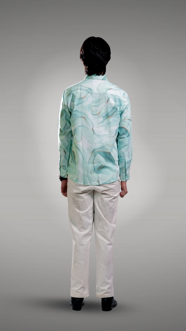 Light Green Printed Shirt