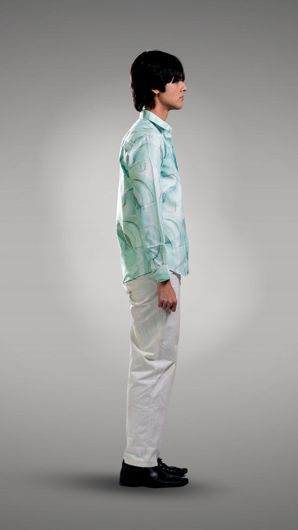 Light Green Printed Shirt