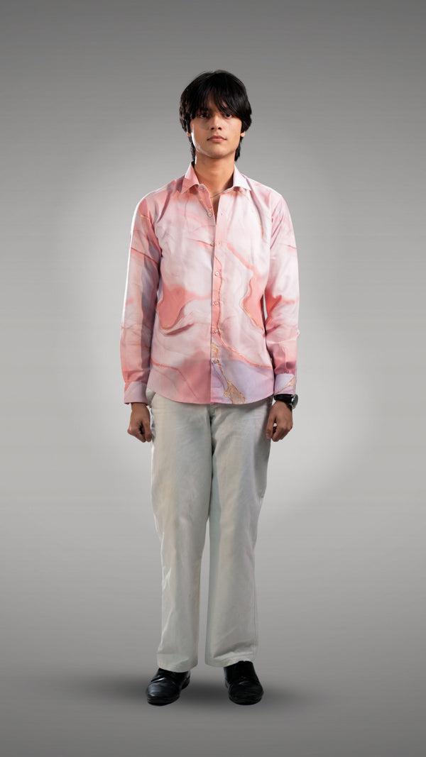 Pink abstract Printed Shirt