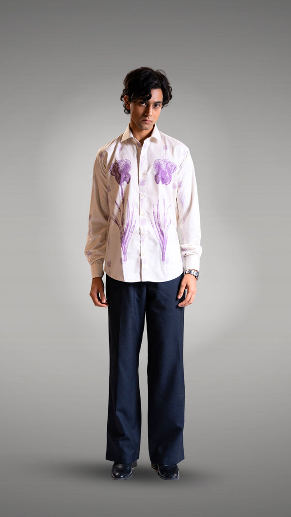 White floral inspired printed shirt