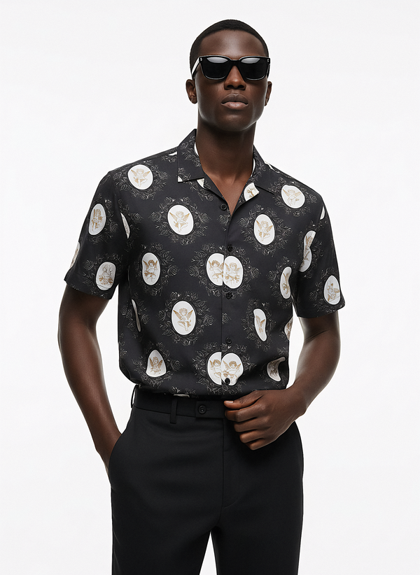 Celestial angels inspired cuban Shirt