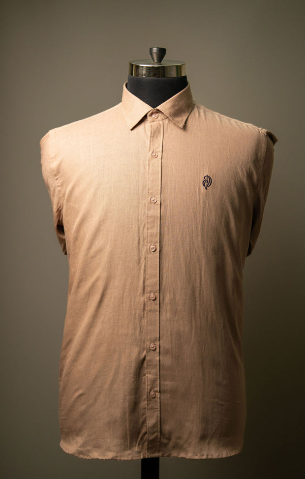 100 %  Linen Peach Plane Shirt