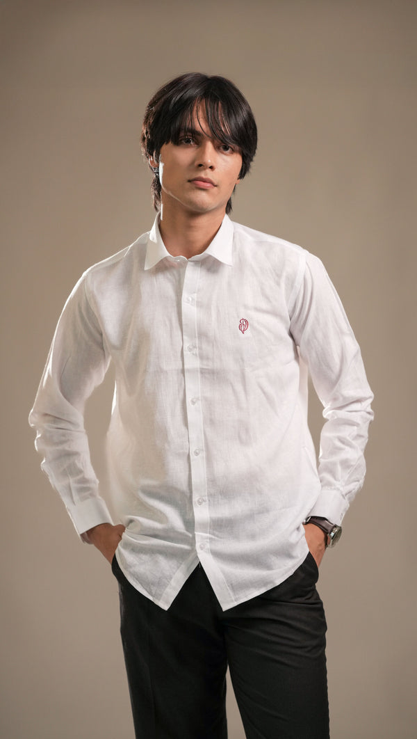 100 % Linen White Shirt