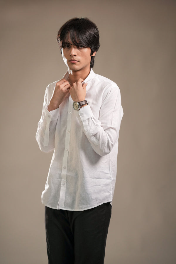 100 % Linen White Shirt