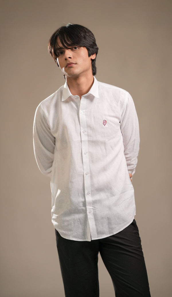 100 % Linen White Shirt