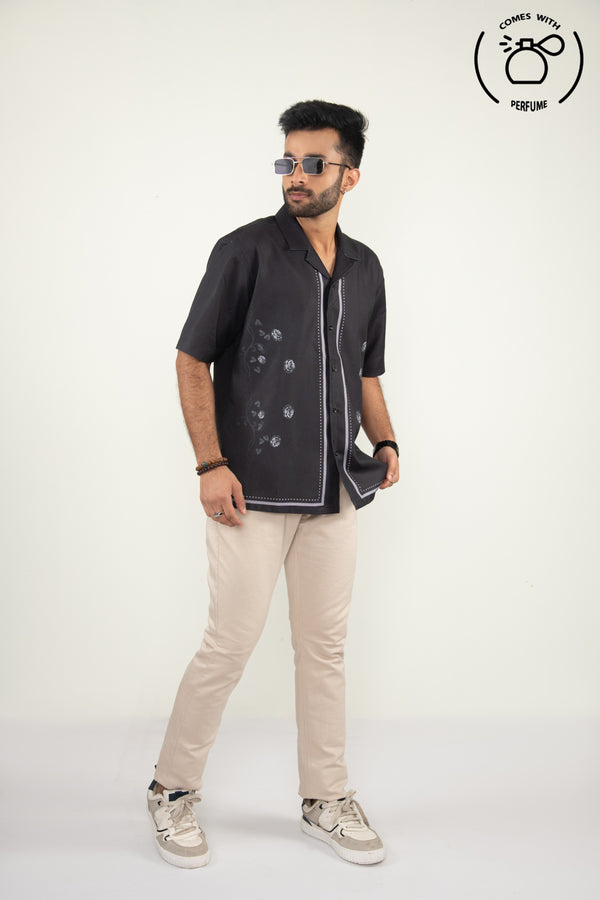 Black rose cuban shirt