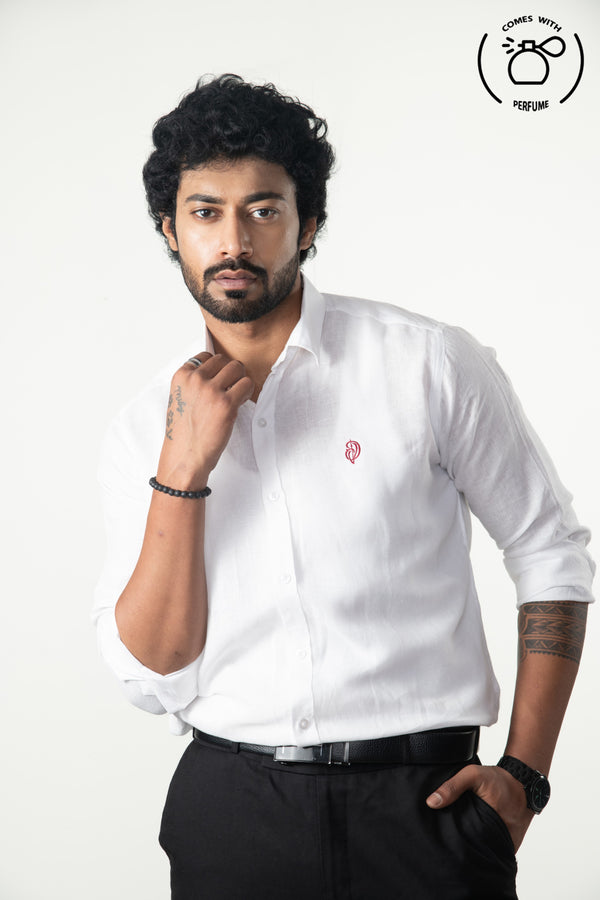 100 % Linen White Shirt