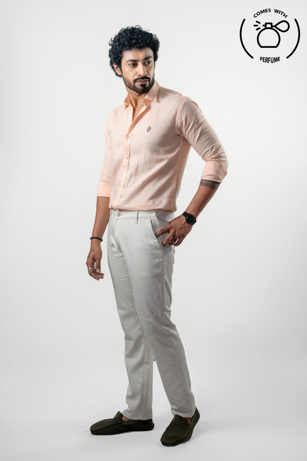 100 % Linen Light Pink Shirt