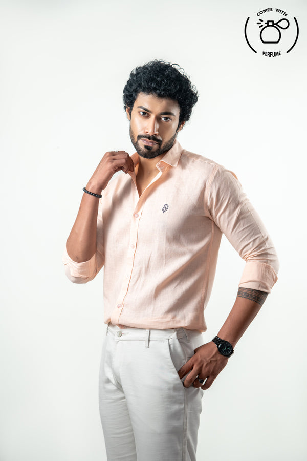 100 % Linen Light Pink Shirt