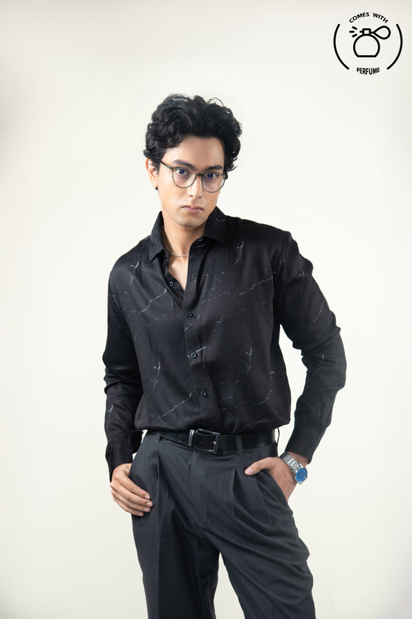 Black abstract printed shirt