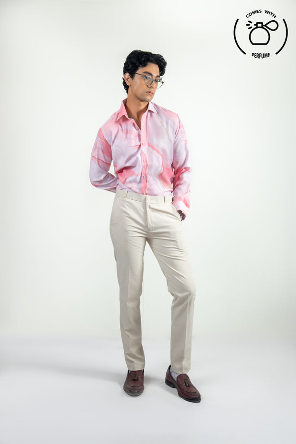 Pink abstract Printed Shirt