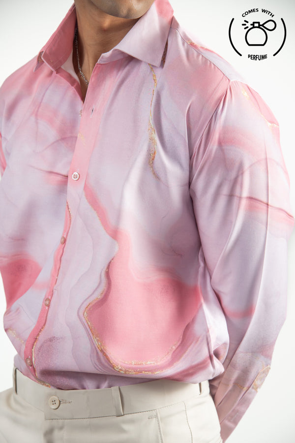 Pink abstract Printed Shirt