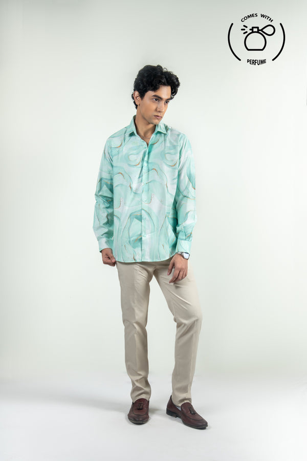 Light Green Printed Shirt