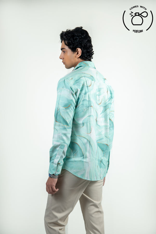 Light Green Printed Shirt