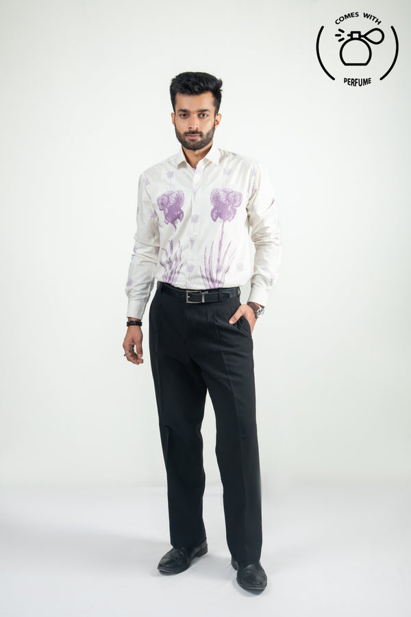 White floral inspired printed shirt