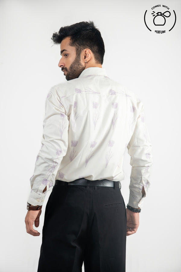 White floral inspired printed shirt