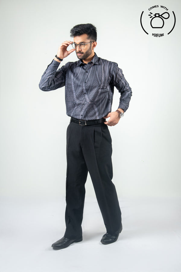 Grey abstract printed shirt