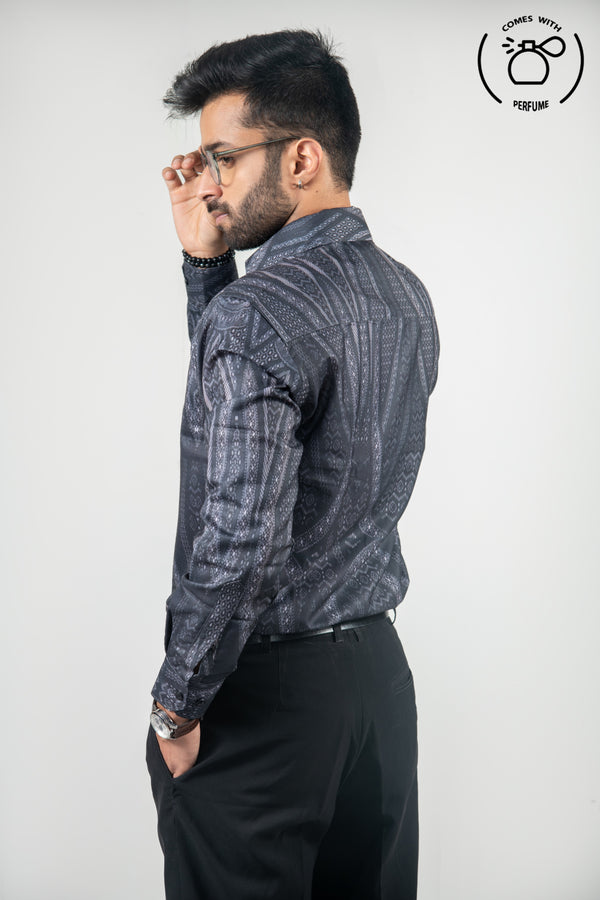 Grey abstract printed shirt
